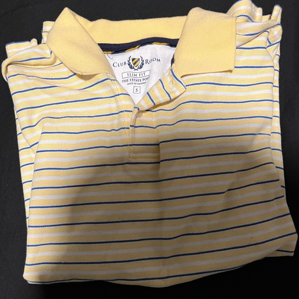 Club Room  Yellow Striped Polo Shirt